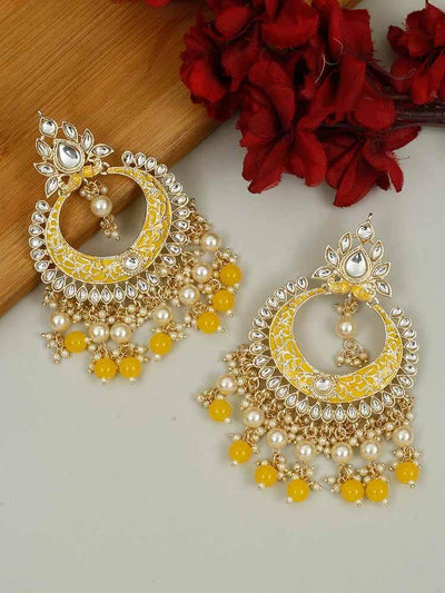 earrings - Bling Bag Lemon Kabir Chaandbali Earrings