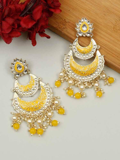 earrings - Bling Bag Lemon Khushal Chaandbali Earrings