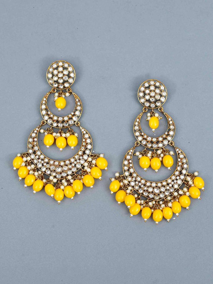 earrings - Bling Bag Lemon Layered Chaandbali Earrings