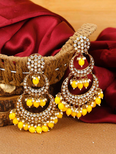 earrings - Bling Bag Lemon Layered Chaandbali Earrings