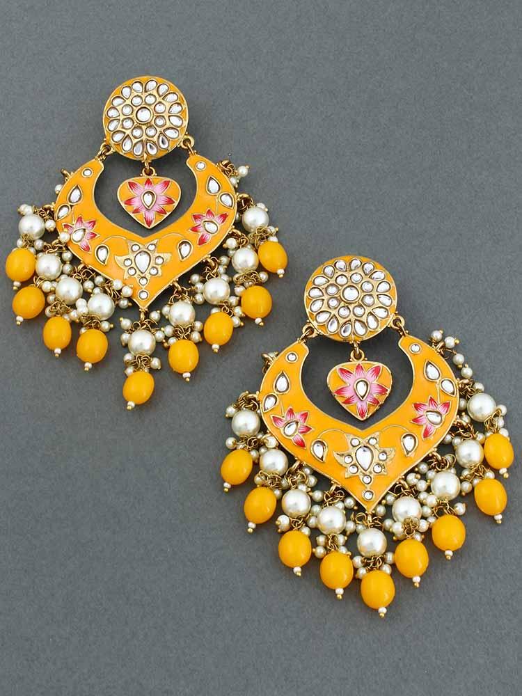 Mustard Roohi Designer Earrings - Bling Bag