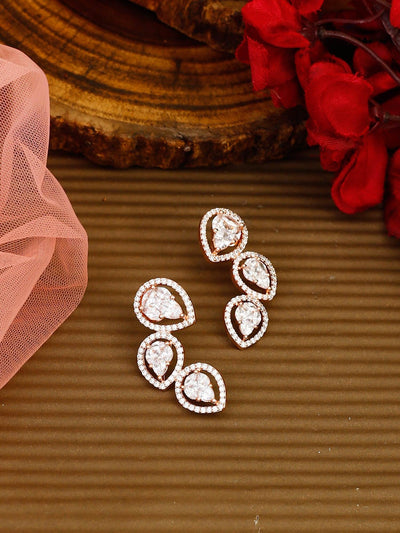 earrings - Bling Bag Rose Gold Lifisa Zirconia Studs
