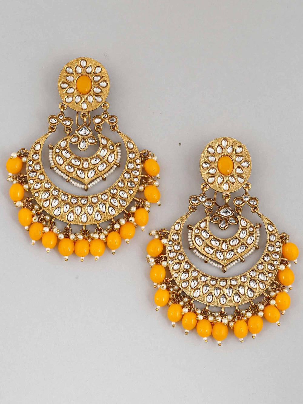 earrings - Bling Bag Mustard Bhoomi Chaandbali Earrings
