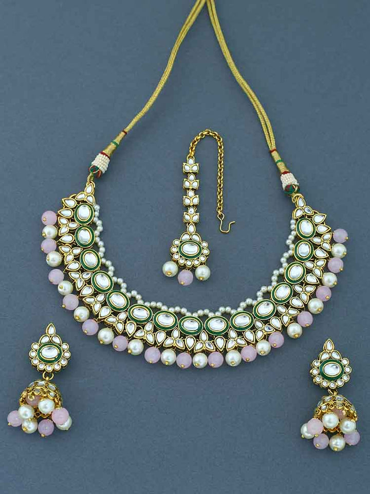 Lilac Tavasya Kundan Jewellery Set