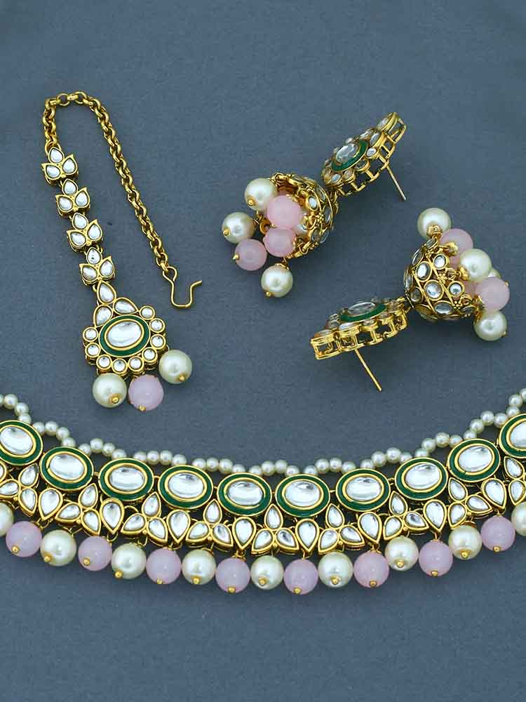 Lilac Tavasya Kundan Jewellery Set