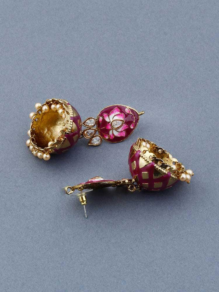 Magenta Rudra Jhumkis - Bling Bag