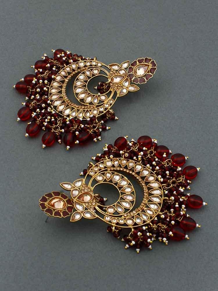 Maroon Jivika Chandbalis - Bling Bag