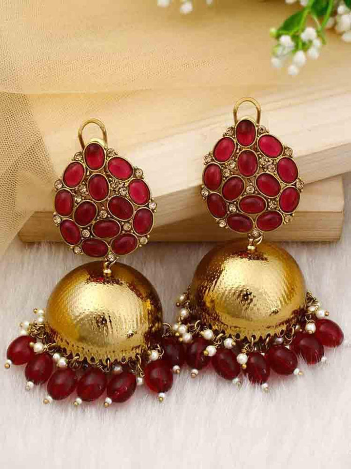 Maroon Bubble Jhumkis - Bling Bag