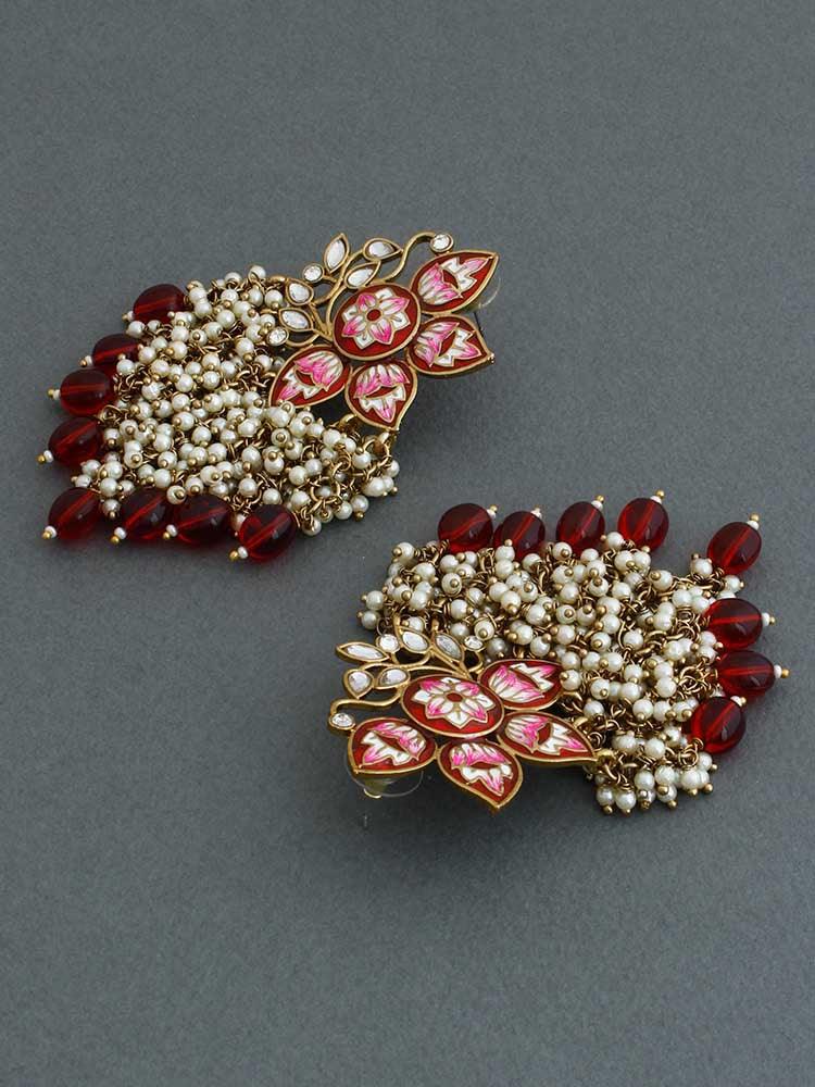 Maroon Chakrika Designer Earrings - Bling Bag