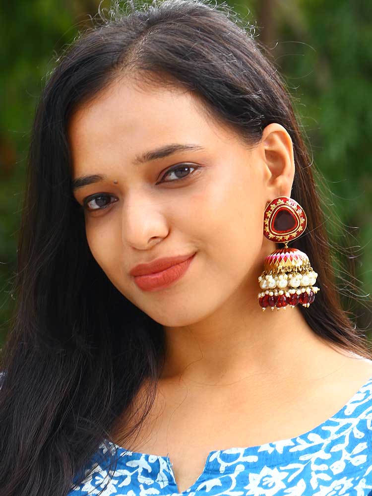 Maroon Chetaki Jhumkis