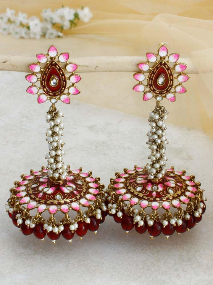 Maroon Jacki Jhumkis - Bling Bag