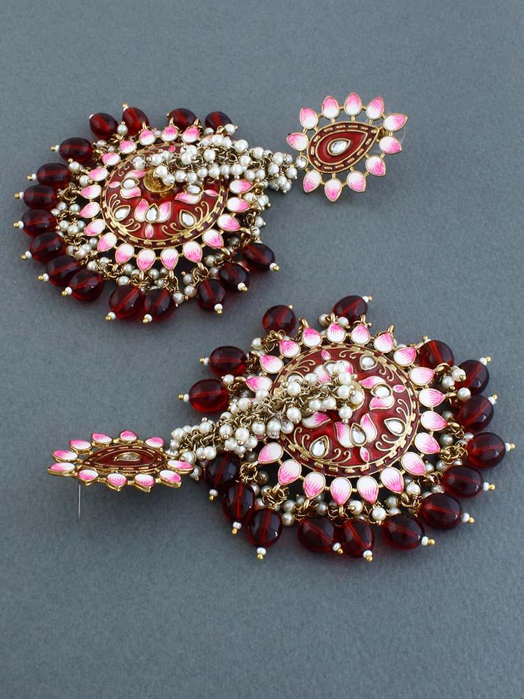 Maroon Jacki Jhumkis - Bling Bag