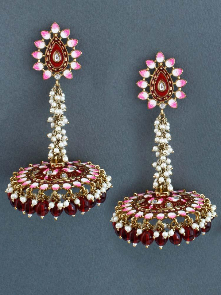 Maroon Jacki Jhumkis - Bling Bag