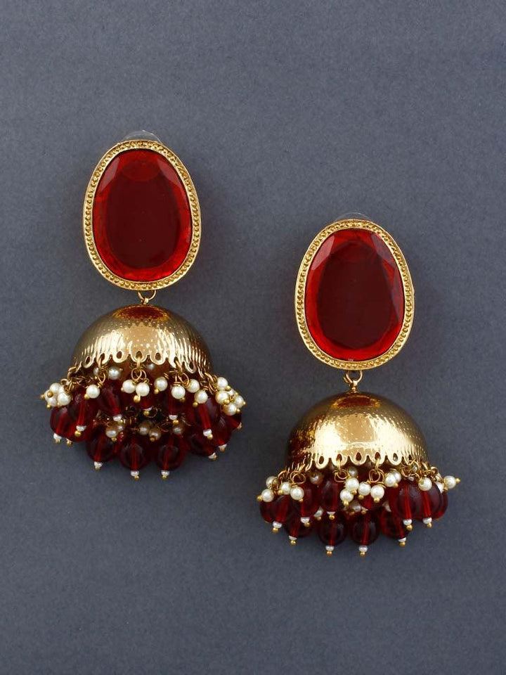 Maroon Magna Shesha Jhumkis - Bling Bag