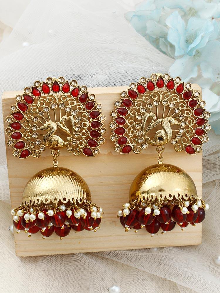 Maroon Mayu Jhumkis - Bling Bag