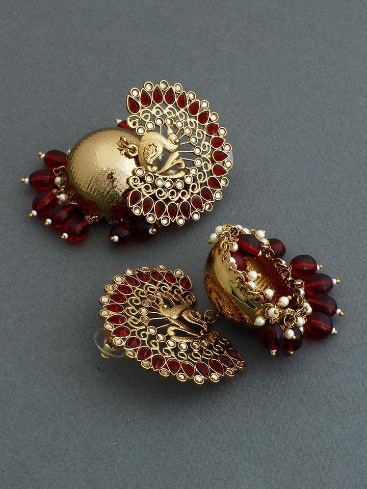 Maroon Mayu Jhumkis - Bling Bag