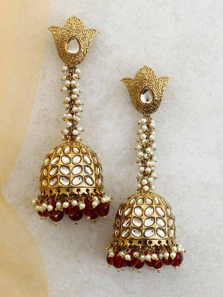 Maroon Rajkumari Jhumkis - Bling Bag