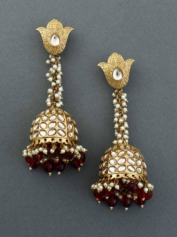 Maroon Rajkumari Jhumkis - Bling Bag