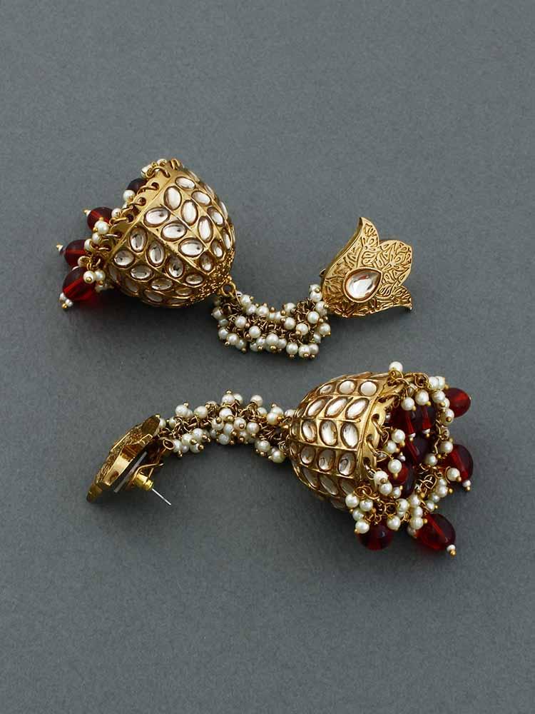 Maroon Rajkumari Jhumkis - Bling Bag