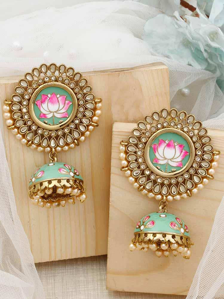 Mint Avanti Jhumkis - Bling Bag