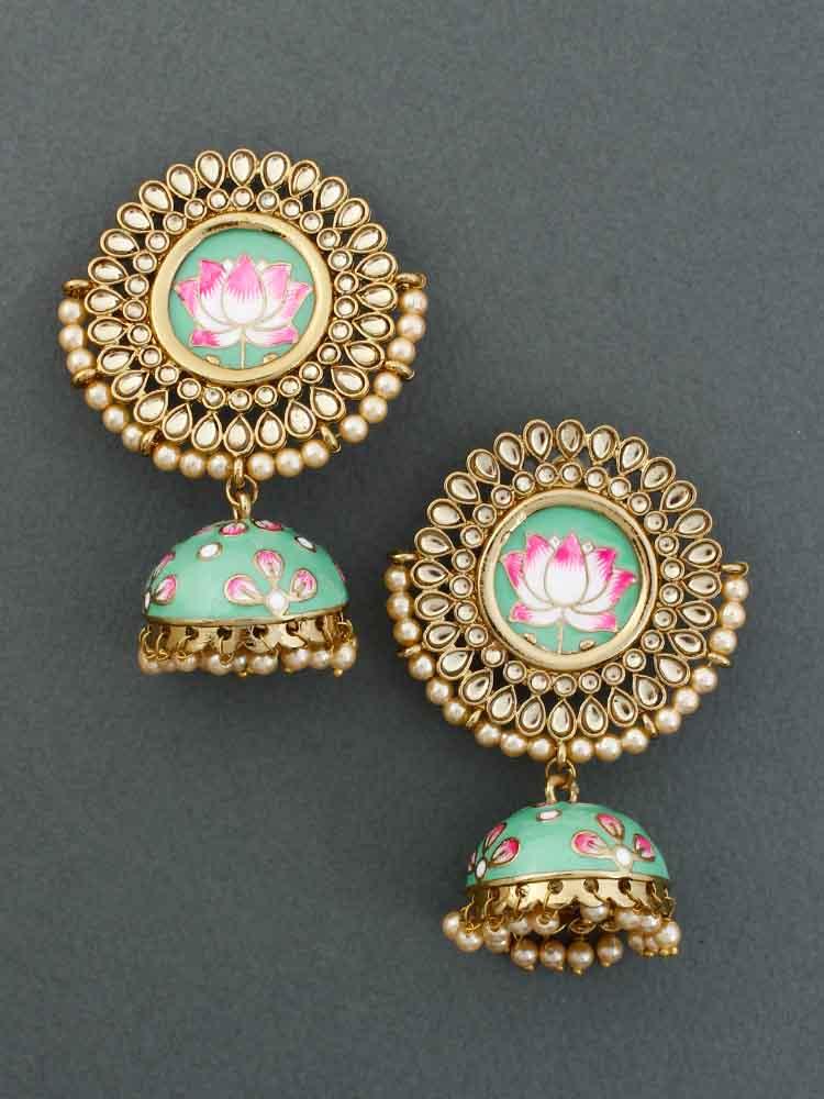 Mint Avanti Jhumkis - Bling Bag