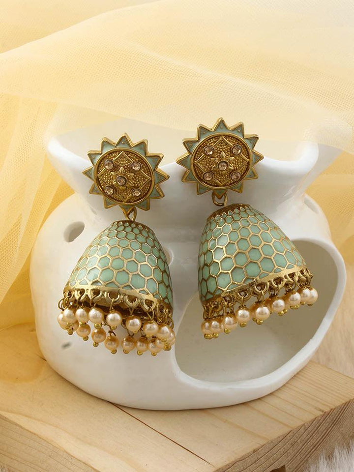 Mint Bell Jhumkis - Bling Bag