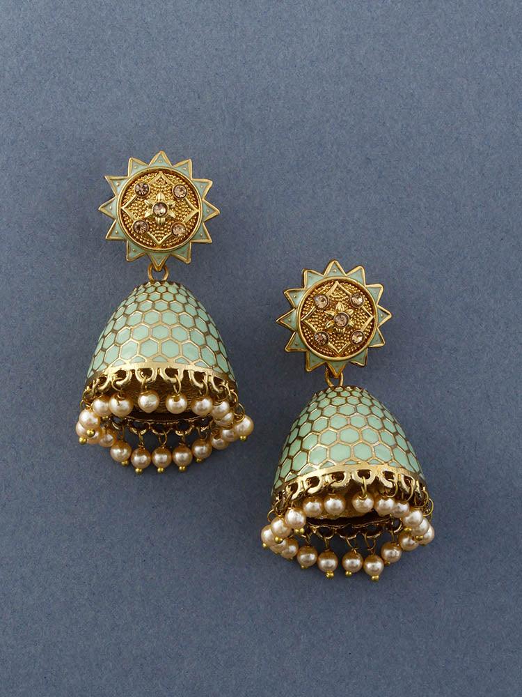 Mint Bell Jhumkis - Bling Bag