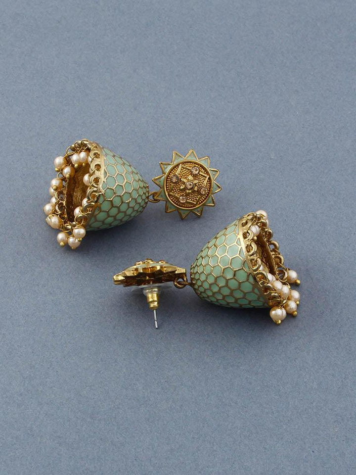 Mint Bell Jhumkis - Bling Bag