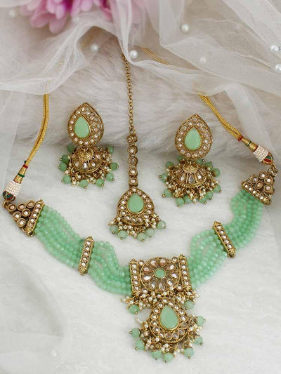 Mint Bhairavi Necklace Sets - Bling Bag