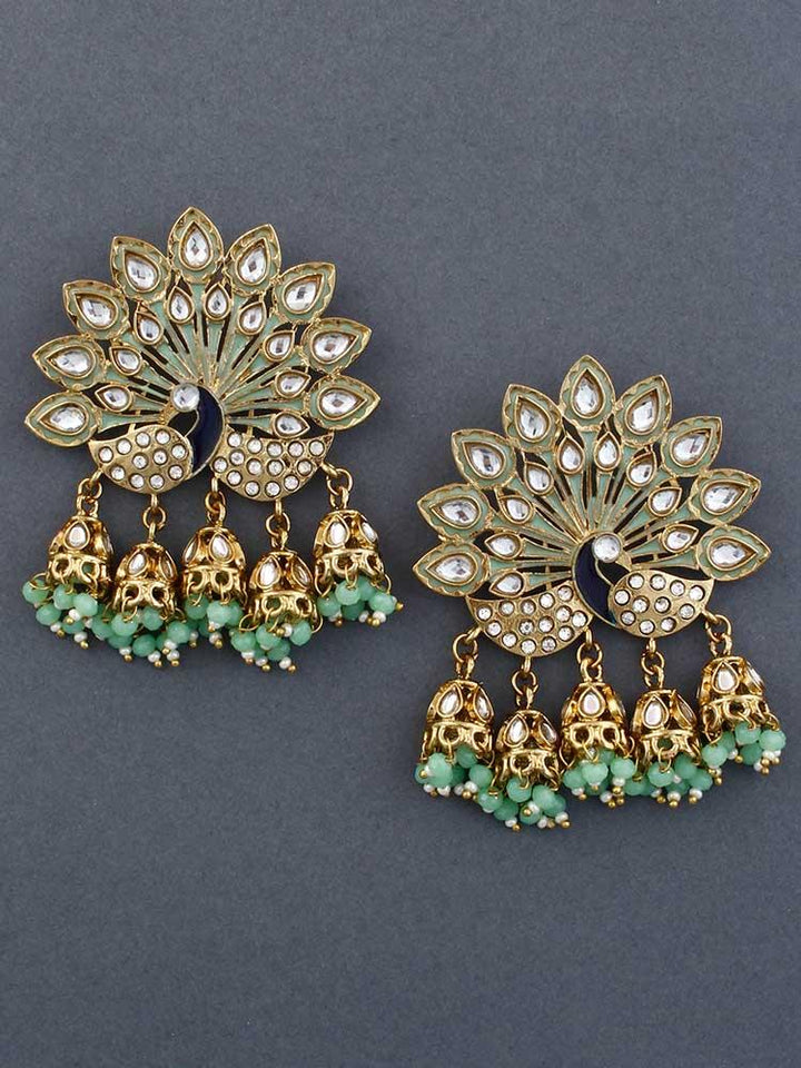 Mint Mayur Jhumkis - Bling Bag