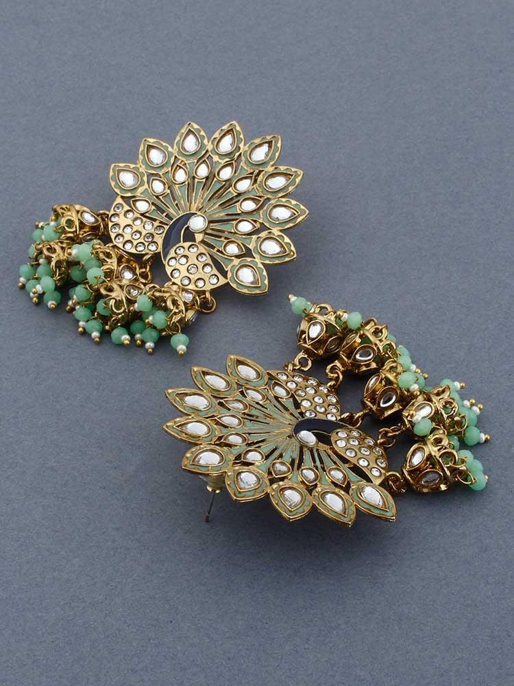 Mint Mayur Jhumkis - Bling Bag