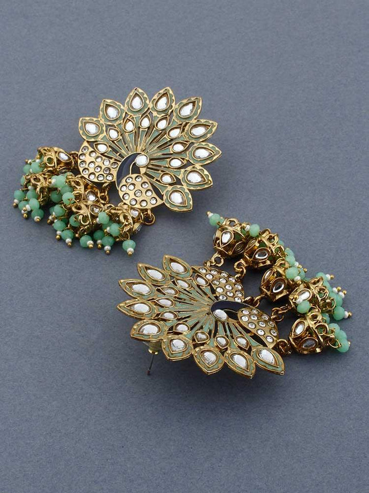 Mint Mayur Jhumkis - Bling Bag