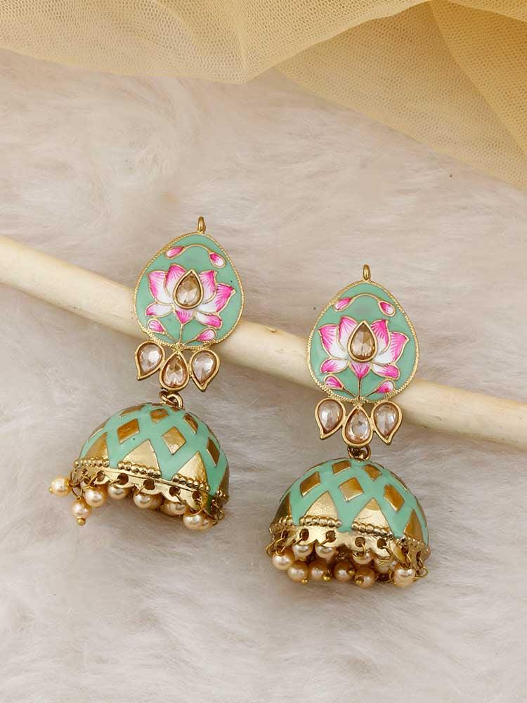 Mint Rudra Jhumkis - Bling Bag