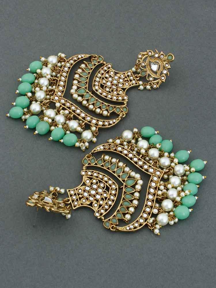 Mint Samsaptaka Designer Earrings - Bling Bag