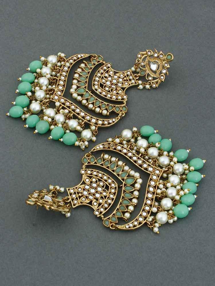 Mint Samsaptaka Designer Earrings - Bling Bag