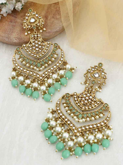 Mint Samsaptaka Designer Earrings - Bling Bag