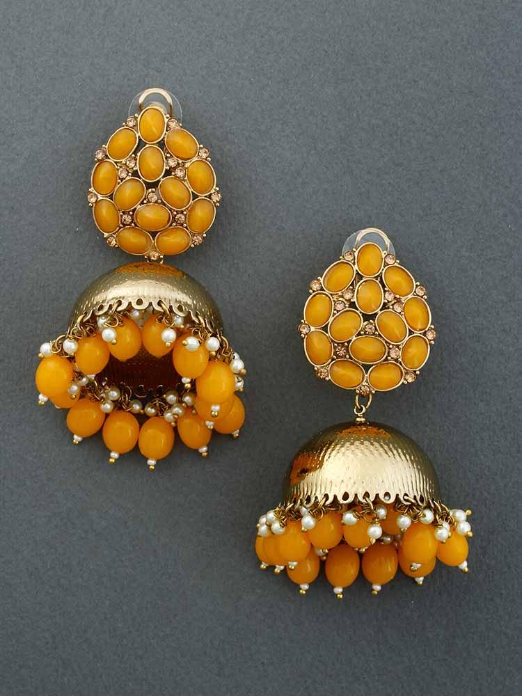Mustard Bubble Jhumkis - Bling Bag