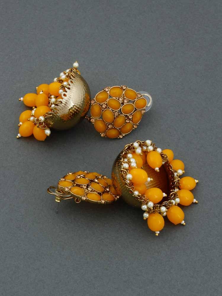 Mustard Bubble Jhumkis - Bling Bag