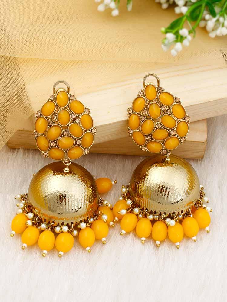 Mustard Bubble Jhumkis - Bling Bag