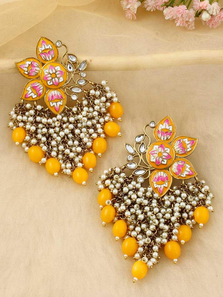 Mustard Chakrika Designer Earrings - Bling Bag
