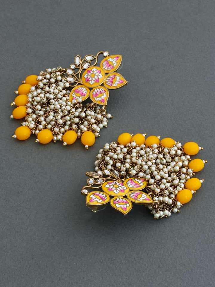 Mustard Chakrika Designer Earrings - Bling Bag