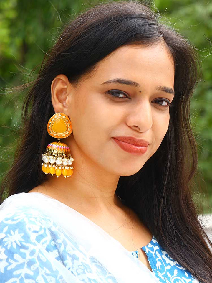 Mustard Chetaki Jhumkis