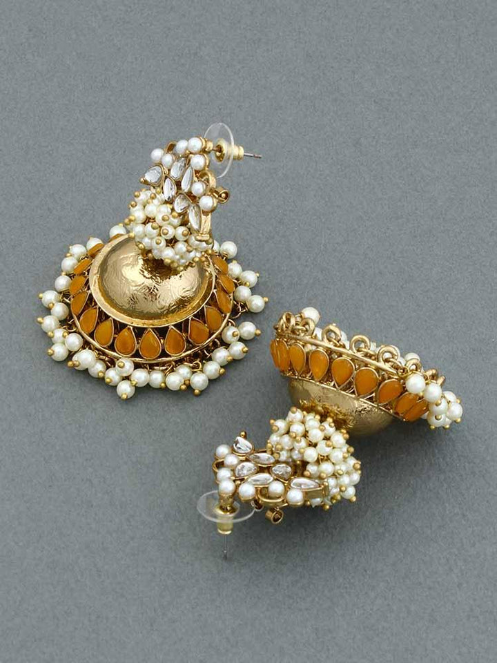 Mustard Hastha Jhumkis - Bling Bag