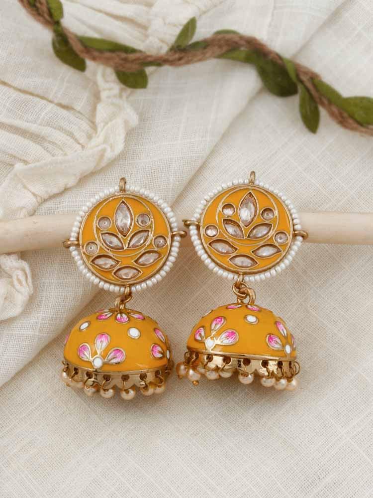 Mustard Havisha Jhumkis - Bling Bag