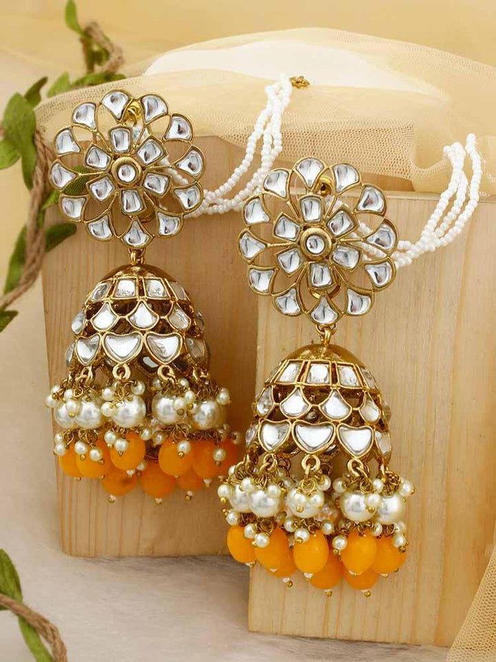 Mustard Malka Sahara Jhumkis - Bling Bag