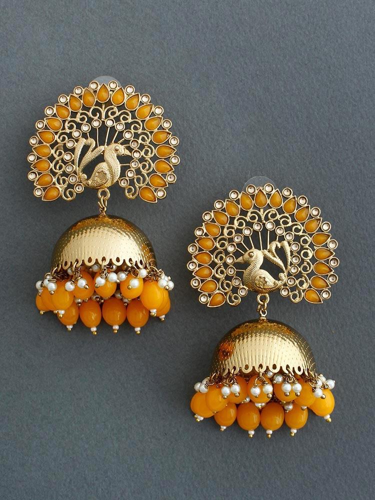 Mustard Mayu Jhumkis - Bling Bag