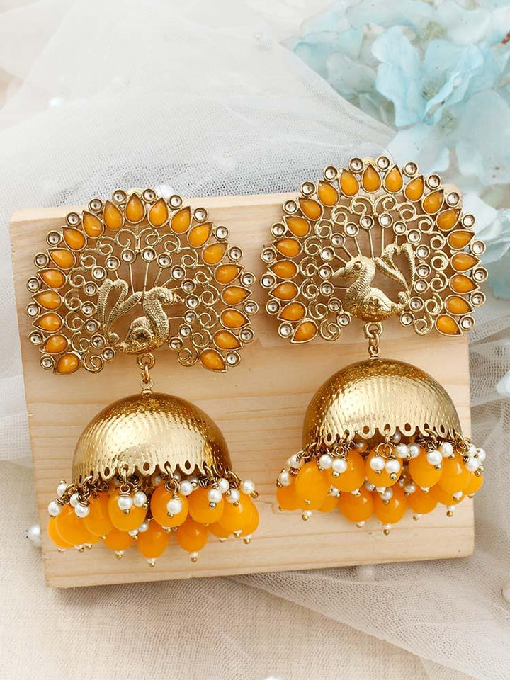 Mustard Mayu Jhumkis - Bling Bag