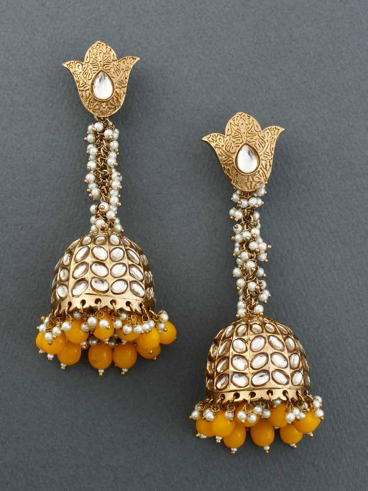 Mustard Rajkumari Jhumkis - Bling Bag