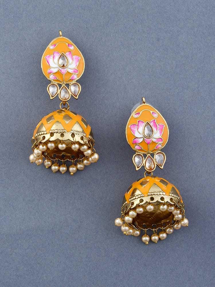 Mustard Rudra Jhumkis - Bling Bag