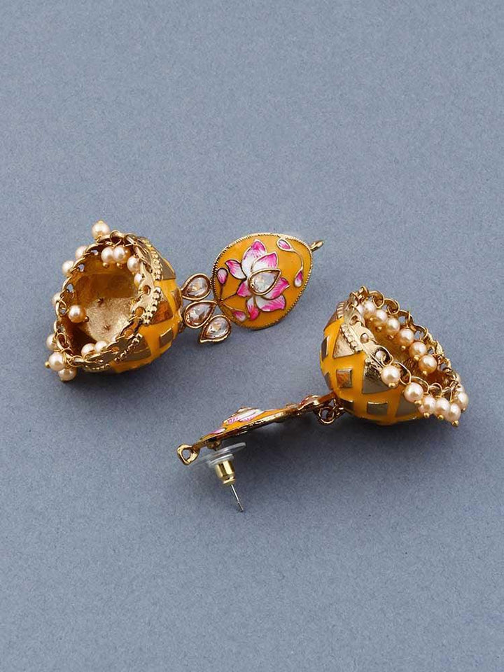 Mustard Rudra Jhumkis - Bling Bag